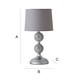 image 6 of ValueLights Modern Decorative Chrome And Mosaic Crackle Glass Table Lamp With Grey Shade