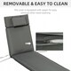 image 5 of Outsunny Garden Sun Lounger Chair Cushion Reclining Relaxer Indoor Outdoor Grey | Grey