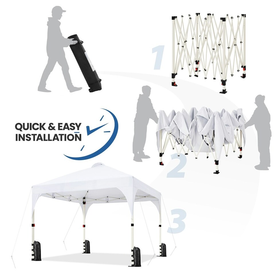 image 1 of Yaheetech 300 cm × 300 cm Portable Instant Heavy-Duty Canopy White