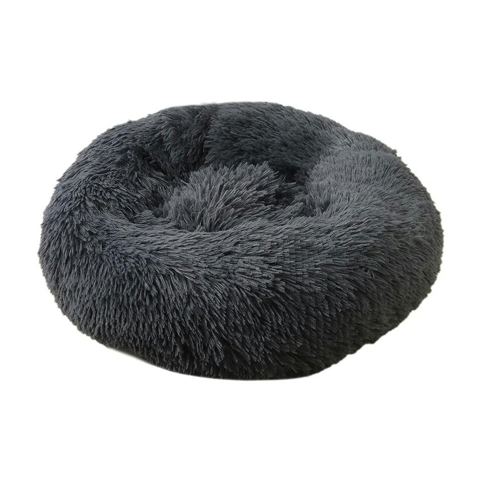 image 1 of Soft Calming Donut Bed - Premium Quality For Dogs & Cats - Dark Grey / 100cm Grey | L