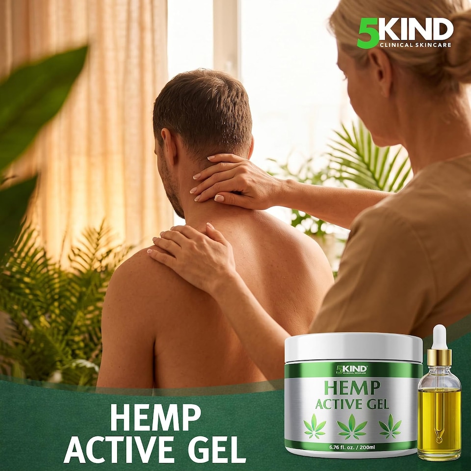 image 1 of 5Kind Hemp Active Gel 200ml - Hemp Gel for Refreshing Massage