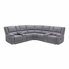 Praga 5 Seater Manual Recliner Corner Sofa | Grey | Dark Grey | Five Plus Seater