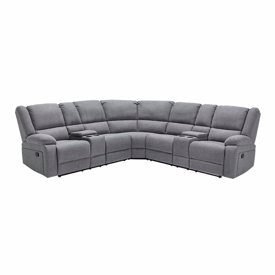 image 1 of Praga 5 Seater Manual Recliner Corner Sofa | Grey | Dark Grey | Five Plus Seater