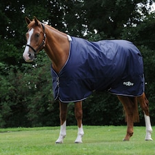 Saxon Defiant Standard-Neck Lightweight Horse Turnout Rug - Navy/White - 4´ 6"