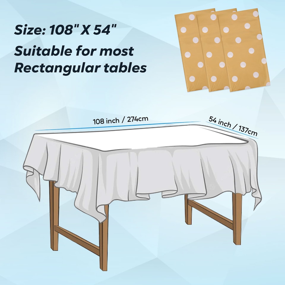 image 1 of Polka Dots Disposable Plastic Table Cover - 54" x 108"