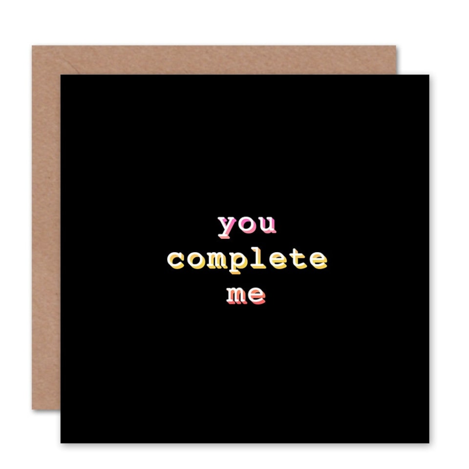 image 1 of My Type You Complete Me Love Anniversary Valentines Day Card