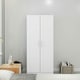image 6 of HOMCOM Wardrobe for Bedroom, Double Wardrobe with Hanging Rail, White
