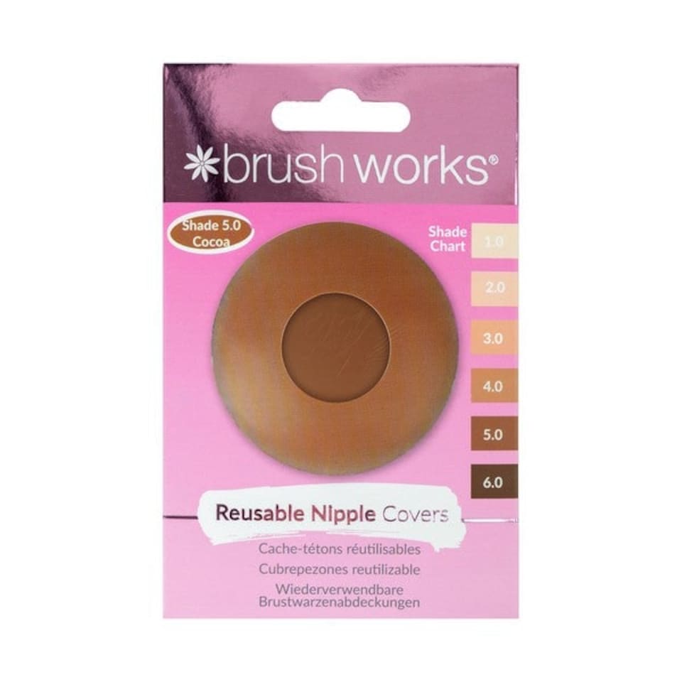image 1 of Brushworks Reusable Silicone Nipple Covers Shade 5.0 - Cocoa