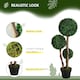image 3 of HOMCOM Decorative Artificial Tree Boxwood Ball Topiary Tree in Pot, Fake Plant for Home Indoor Outdoor Decor, 90 cm, Dark Green