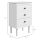 image 3 of HOMCOM Bedside Table Set of 2, Bedside Cabinet w/ 3 Drawers, Modern Side Table,