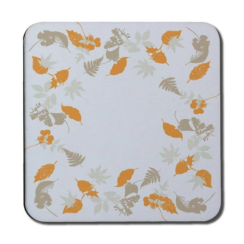 image 1 of Orange & Grey Autumn Leaves (Coaster)