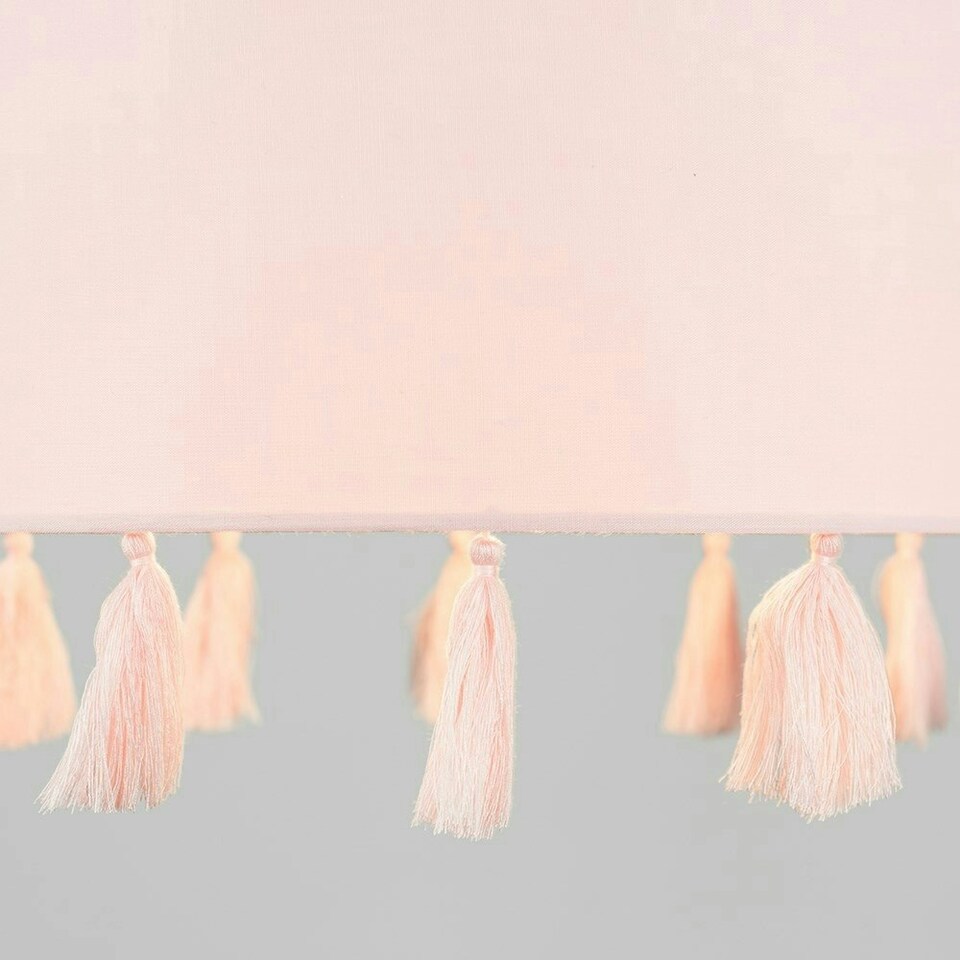 image 1 of ValueLights Modern Pink Drum Tassel Ceiling Pendant Light Shade