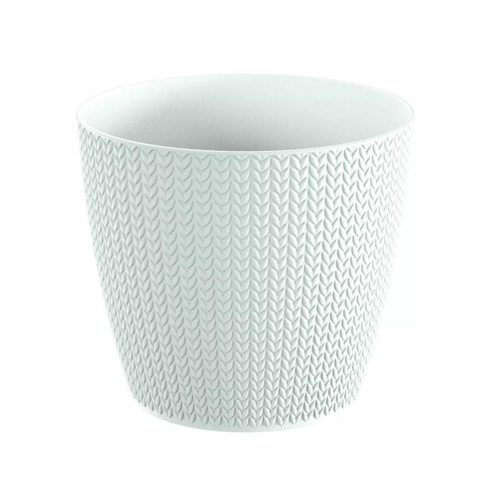 image 1 of WHEATY Round Flower Pot - 19.3x21.8x21.8cm | White | White & Set of 1 | 1