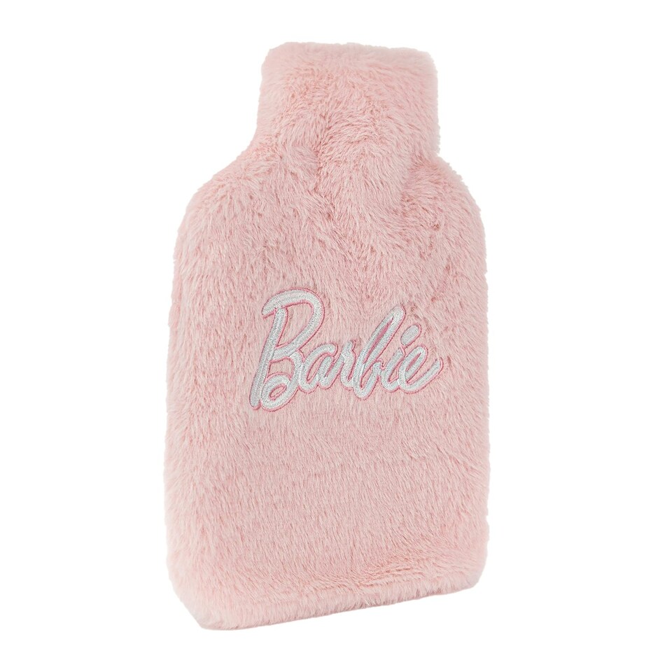 image 1 of Barbie Womens/Ladies Appliqué Logo Hot Water Bottle Cover Set - Pink - One Size