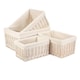 image 4 of Wicker Large White Lined Storage Basket | White | White