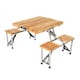 image 1 of Oypla Portable Wooden Folding Outdoor Picnic Table and Bench Set 4 Seats Brown