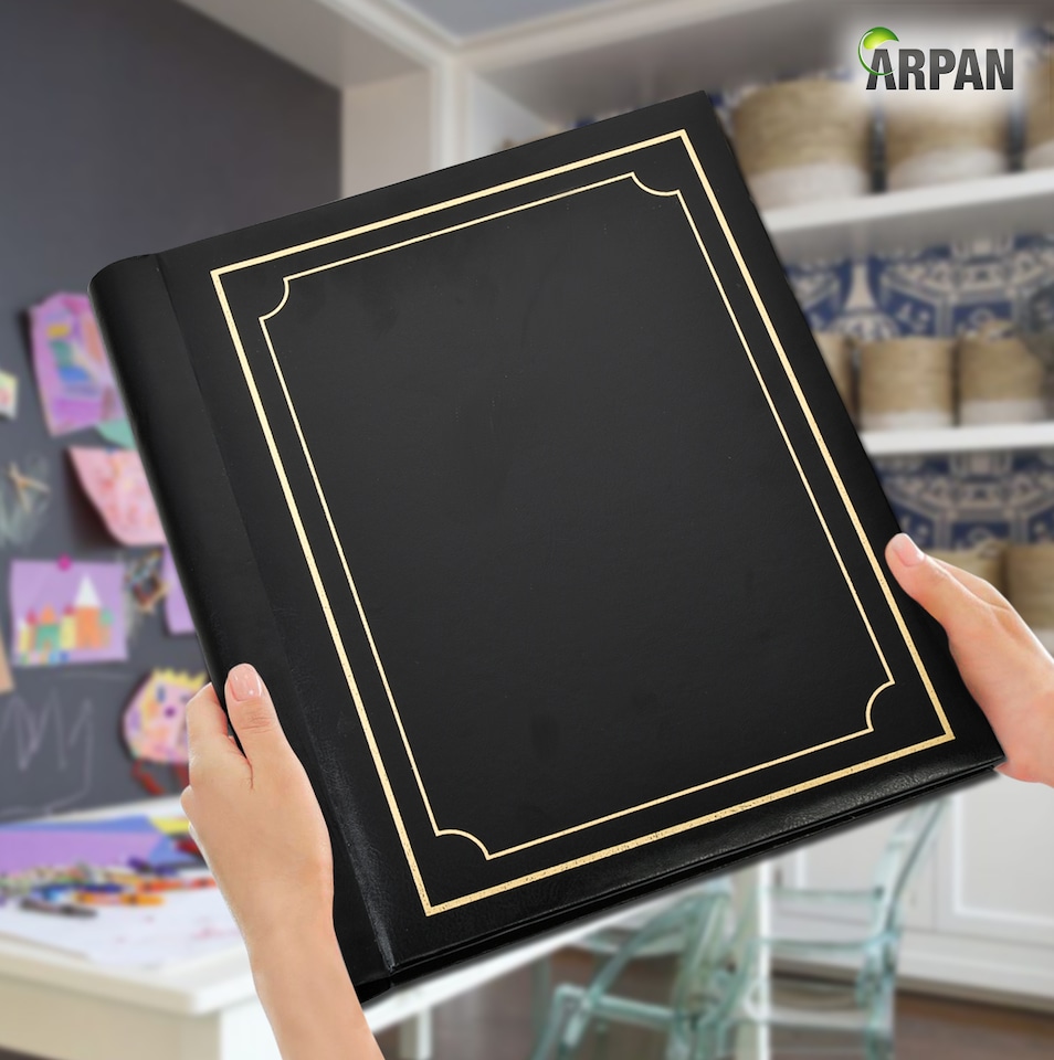 image 1 of ARPAN Self-Adhesive Photo Album – 20 Sheets / 40 Sides Spiral Bound Memory Book – Sticky Page Scrapbook Album for Various Sized Photos, Keepsakes & Special Memories