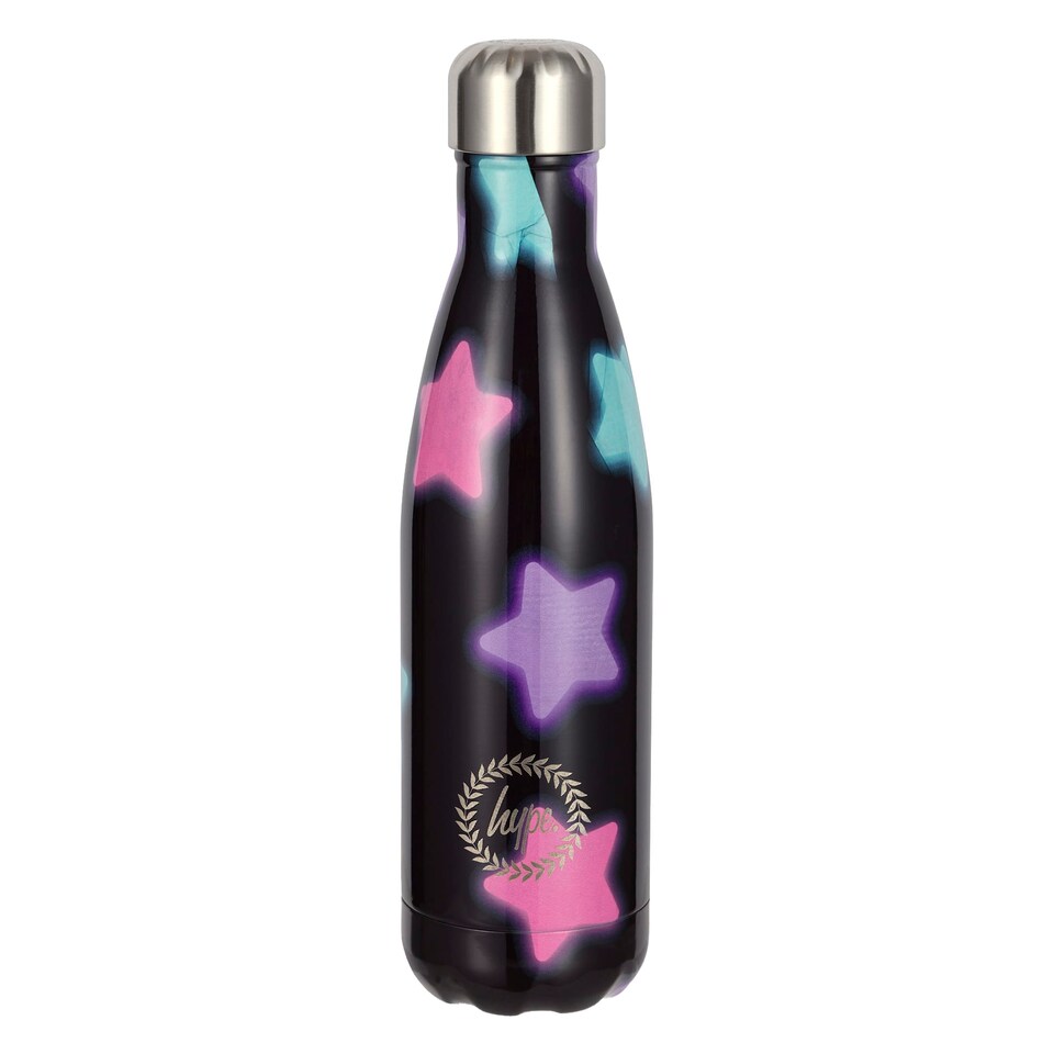 image 1 of Thermal Water Bottle Multi Star Galaxy Print | Stainless Steel Leak Proof Bottle | Black | Black | One Size | 1