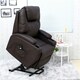 image 5 of Cinemo Single Motor Rise Recliner Bonded Leather Heat & Massage Chair (Brown)