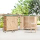 image 3 of Outsunny Small Shed, Wooden Garden Shed with Flexible Table, Hooks and Ground Nails, Lockable Tool Garden Organiser with Asphalt Roof, 140 x 75 x 157cm, Natural