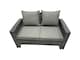 image 4 of Fimous PE Rattan Garden Furniture Set Lounge Double Seat Sofa Coffee Table Set with 3 Stools Dark Grey Mixed
