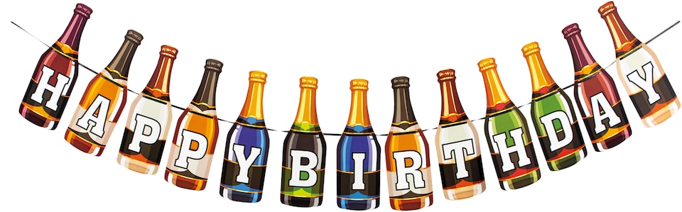 image 1 of Birthday Bunting - Beer Bottles