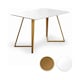image 3 of 5PCs Dining Set - a White Dallas Dining Table & Set of 4 Lorenzo Tulip Chairs with Padded Seat | White