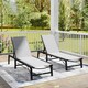 image 2 of Outsunny Folding Sun Lounger Set of 2, 5-Position Reclining Sun Bed Grey