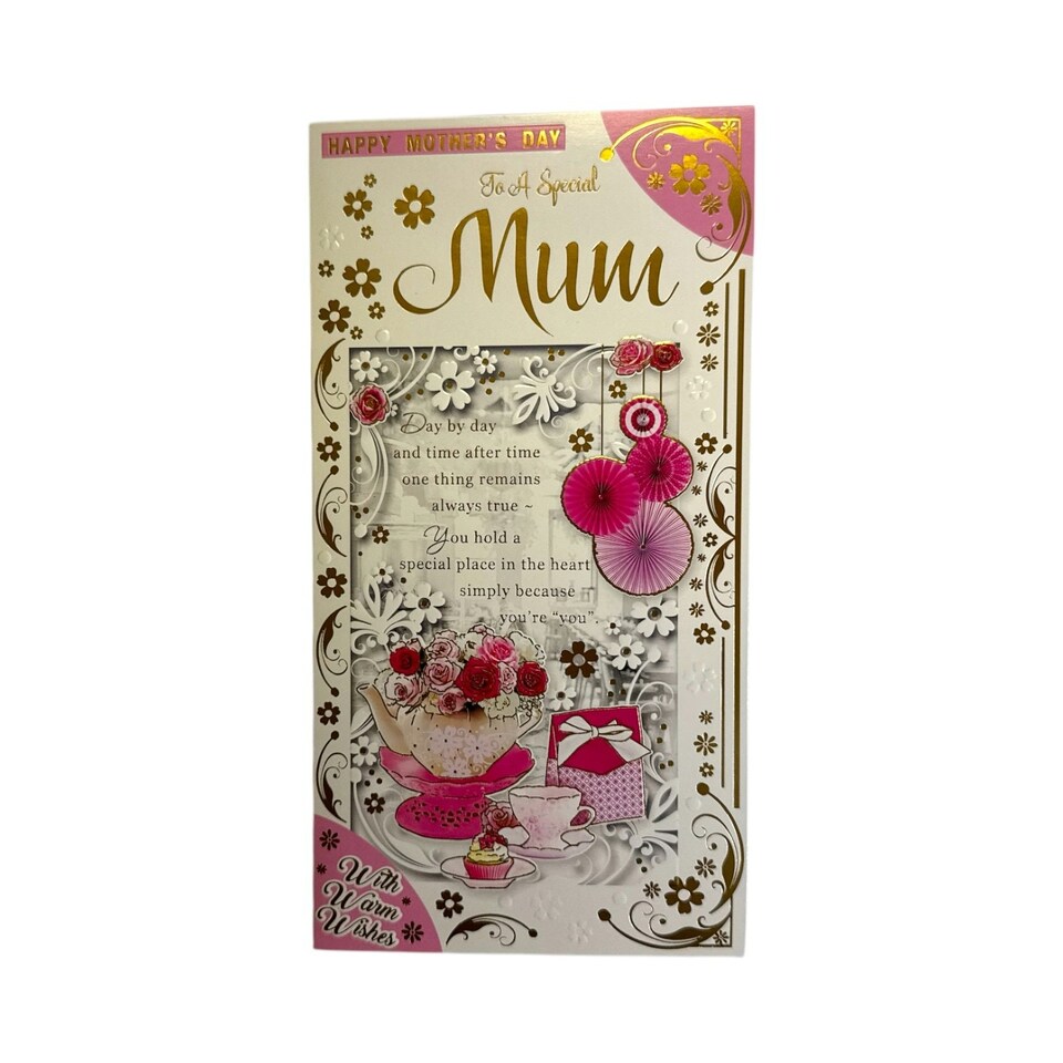 image 1 of To A Special Mum Floral Tea Pot Sentimental Design Mother's Day Card