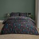 image 1 of OHS Botanical Floral Duvet Cover and Pillowcase Bedding Set, Single - Black