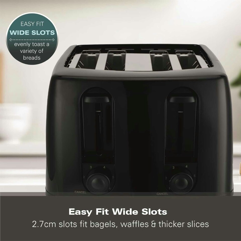 image 1 of Hamilton Beach 1300W Essential Toaster 4 Slice - Black HB4T5032B