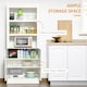 image 4 of HOMCOM Modern Kitchen Cupboard, Storage Cabinet with Adjustable Shelves, White