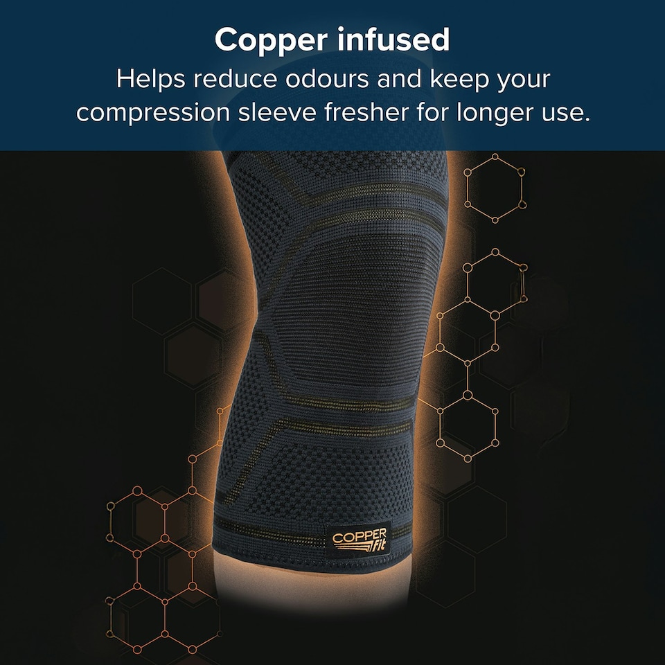 image 1 of Copper Fit Elite Knee Sleeve Small / Medium Black | S