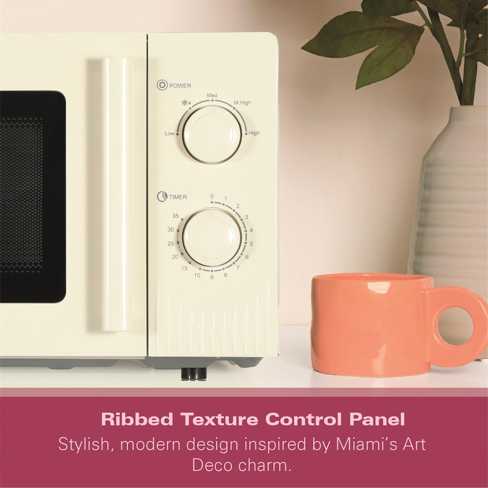 image 1 of Hamilton Beach Miami Manual 800W Microwave - Sand