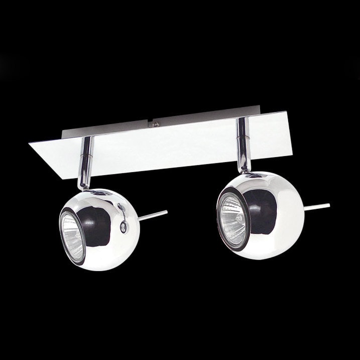 Netlighting Hary Modern 2 Light Twin Ceiling Spotlight GU10 in Silver
