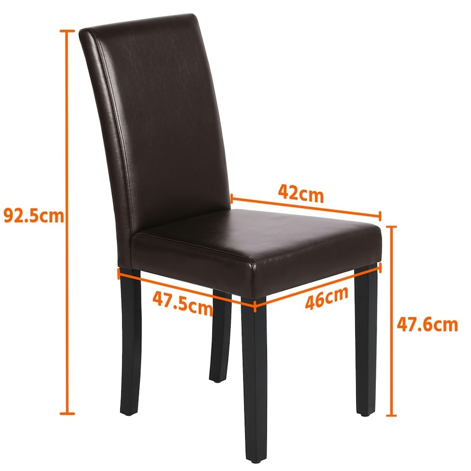 image 1 of Yaheetech Set of 4 Faux Leather Dining Chairs with Rubberwood Legs