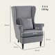 image 7 of HOMCOM Wingback Chair, Modern Accent Chair for Living Room Bedroom Grey