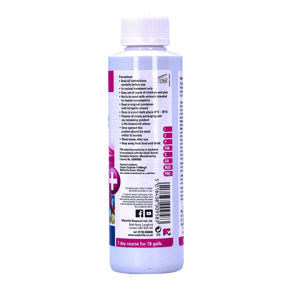 image 1 of WATERLIFE CUPRAZIN 250ML MARINE WHITESPOT TREATMENT