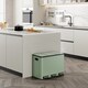 image 2 of 3 Compartment 45L Waste & Recycling Kitchen Bin (3 x 15L) | Green | Sage Green | 45L