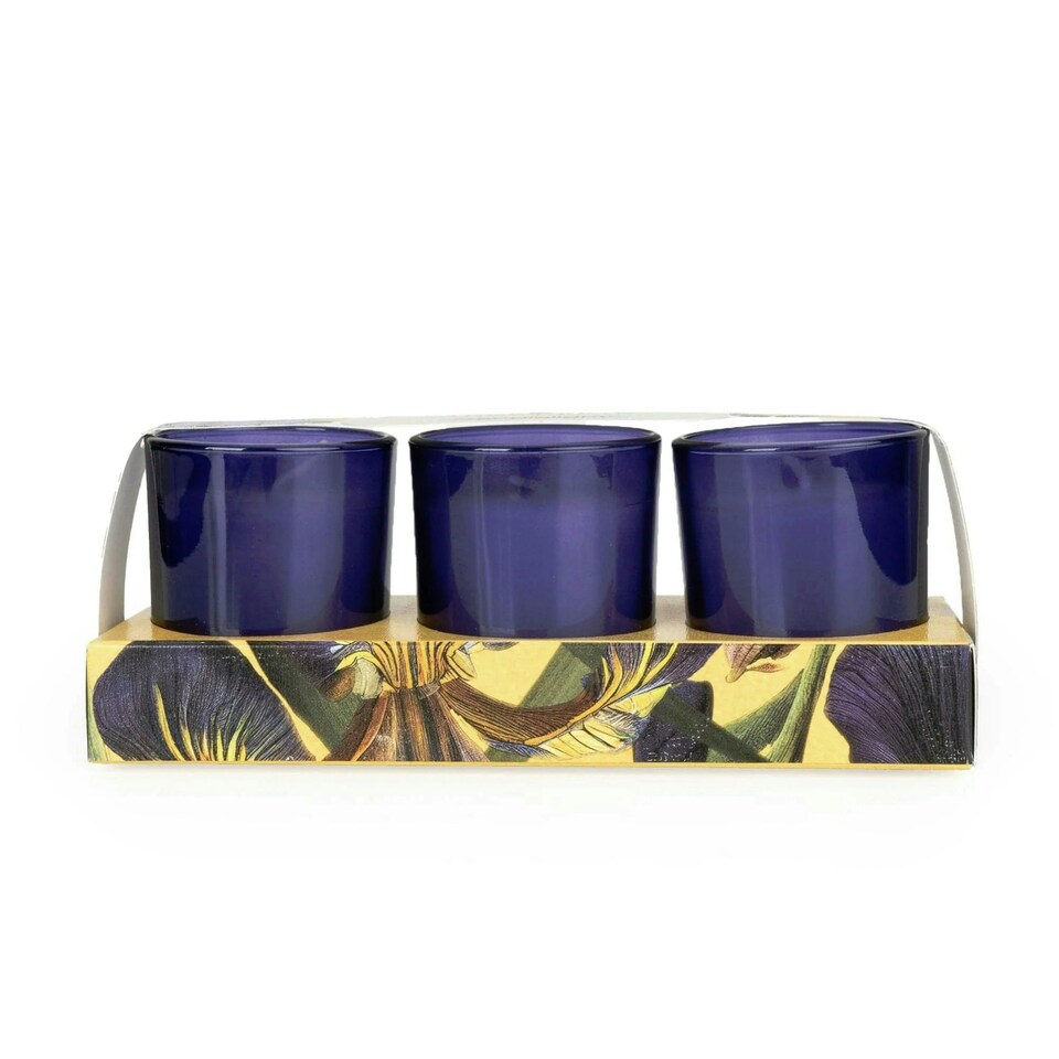image 1 of Candlelight Set of 3 Mini Votive Candles Iris & Tonka Bean | Blue | One Size | 1