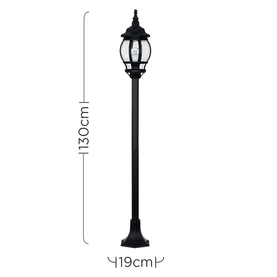 image 1 of ValueLights Black Outdoor Bollard Light with 6W Warm White Bulb | Black