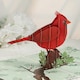 image 3 of Red Cardinal Charm 3D Pop Up Greeting Card