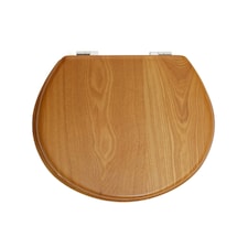 Interiors by Premier Luxe Oak Finish Toilet Seat, Wood Veneer Toilet Seat, Natural Grain Texture Seat With Sturdy Metal Fixings