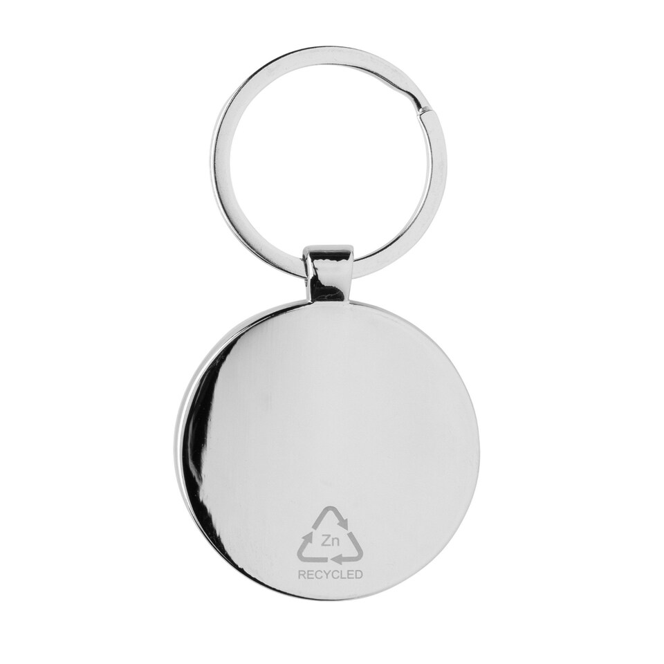 image 1 of XD Collection Round Zinc Alloy Recycled Keyring - Silver - One Size