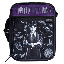 Wednesday I Prefer Black Roses Lunch Bag - Black/Purple - One Size