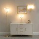 image 3 of ValueLights Maya Pair - 2 Way Curved Brushed Gold Wall Light Fitting for