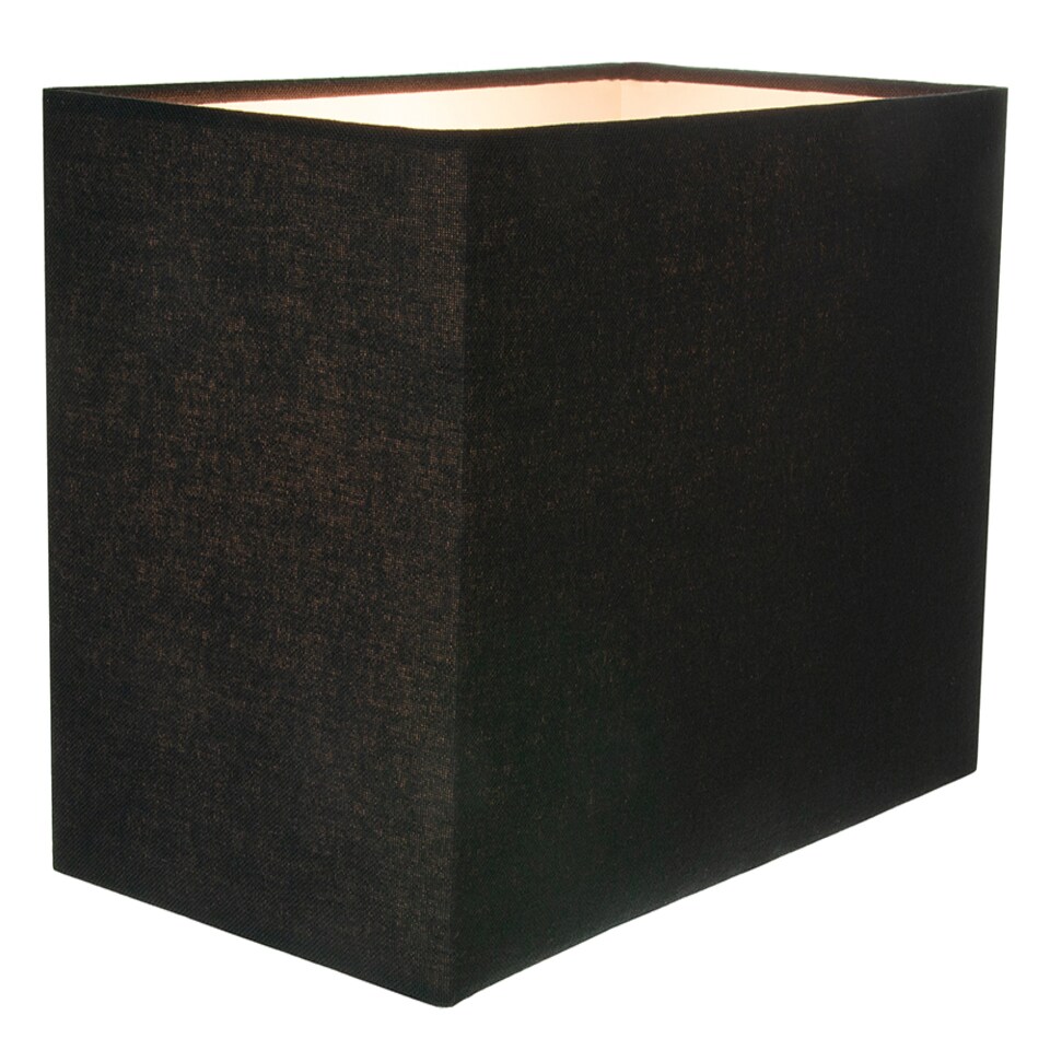 image 1 of Contemporary and Stylish Jet Black Linen Fabric Rectangular Lamp Shade | Black