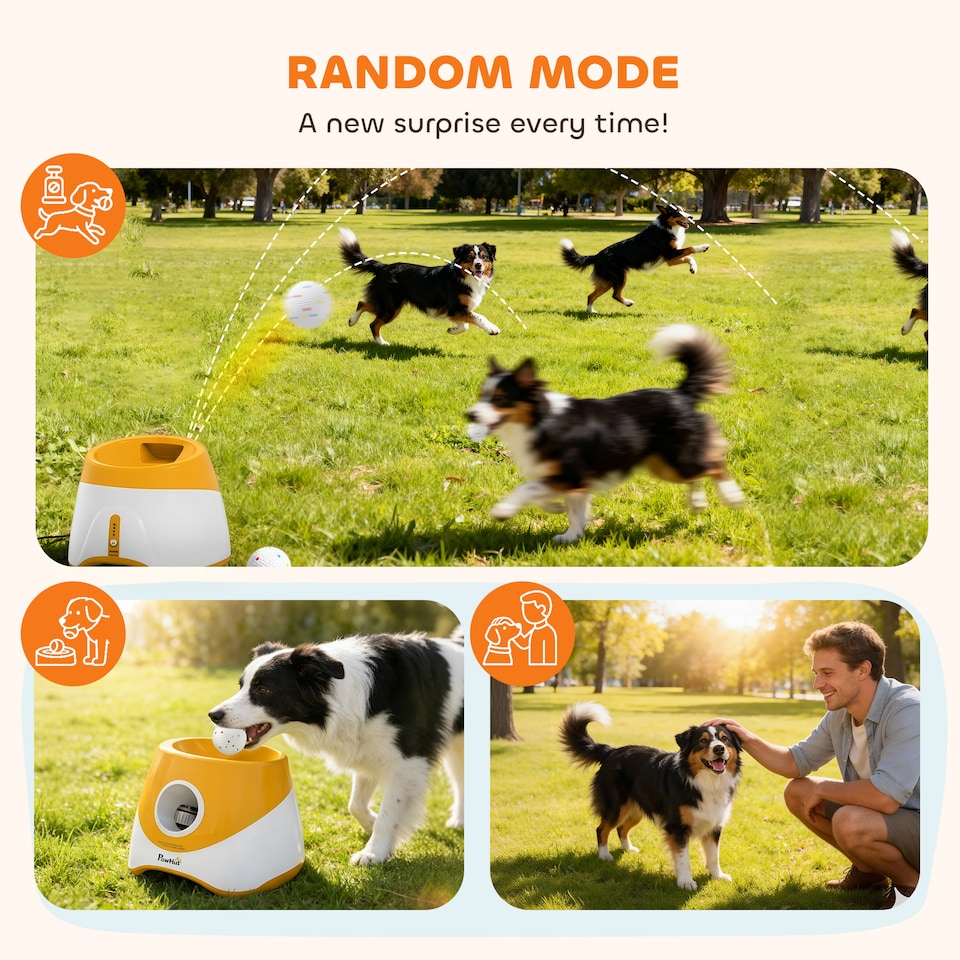 image 1 of PawHut Automatic Dog Ball Launcher with 5 ETPU Balls