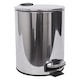 image 1 of Harbour Housewares Bathroom Pedal Bin - 5L - Chrome - Round Stainless Steel Slim Rubbish Dustbin Lid and Inner Liner Bucket