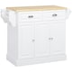 image 1 of HOMCOM Kitchen Island with Adjustable Shelf Storage Drawers and Cabinets White